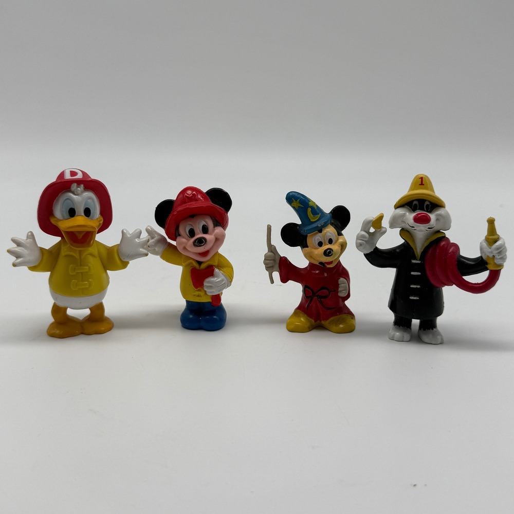 Disney Warner Bros Mickey Donald Sylvester PVC Figures Lot 4 Arby's 1989 Vintage
